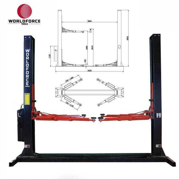 Hidrolik Lift İki Sütunlu 4 Ton 380V Tam Otomatik (3 Kol)