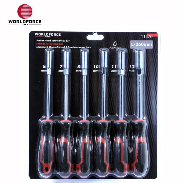 Lokmalı Tornavida Seti 6 Parça CRV (6,7,8,10,11,13mm)