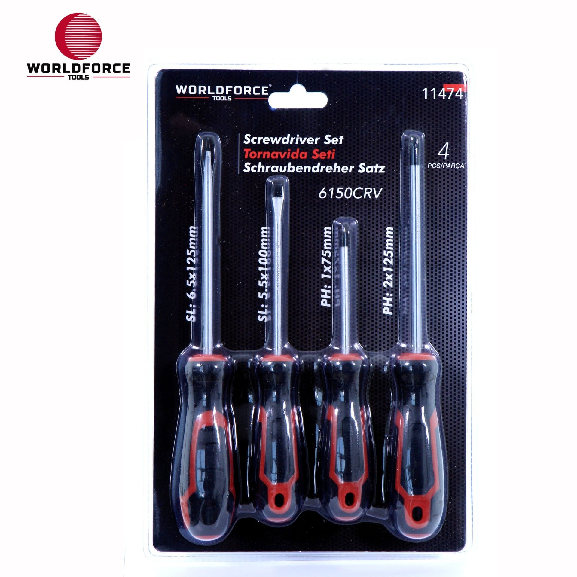 Tornavida Seti 4 Parça 6150CRV (SL:5.5х100,6.5х125мм)(PH:1х75,2х125мм)