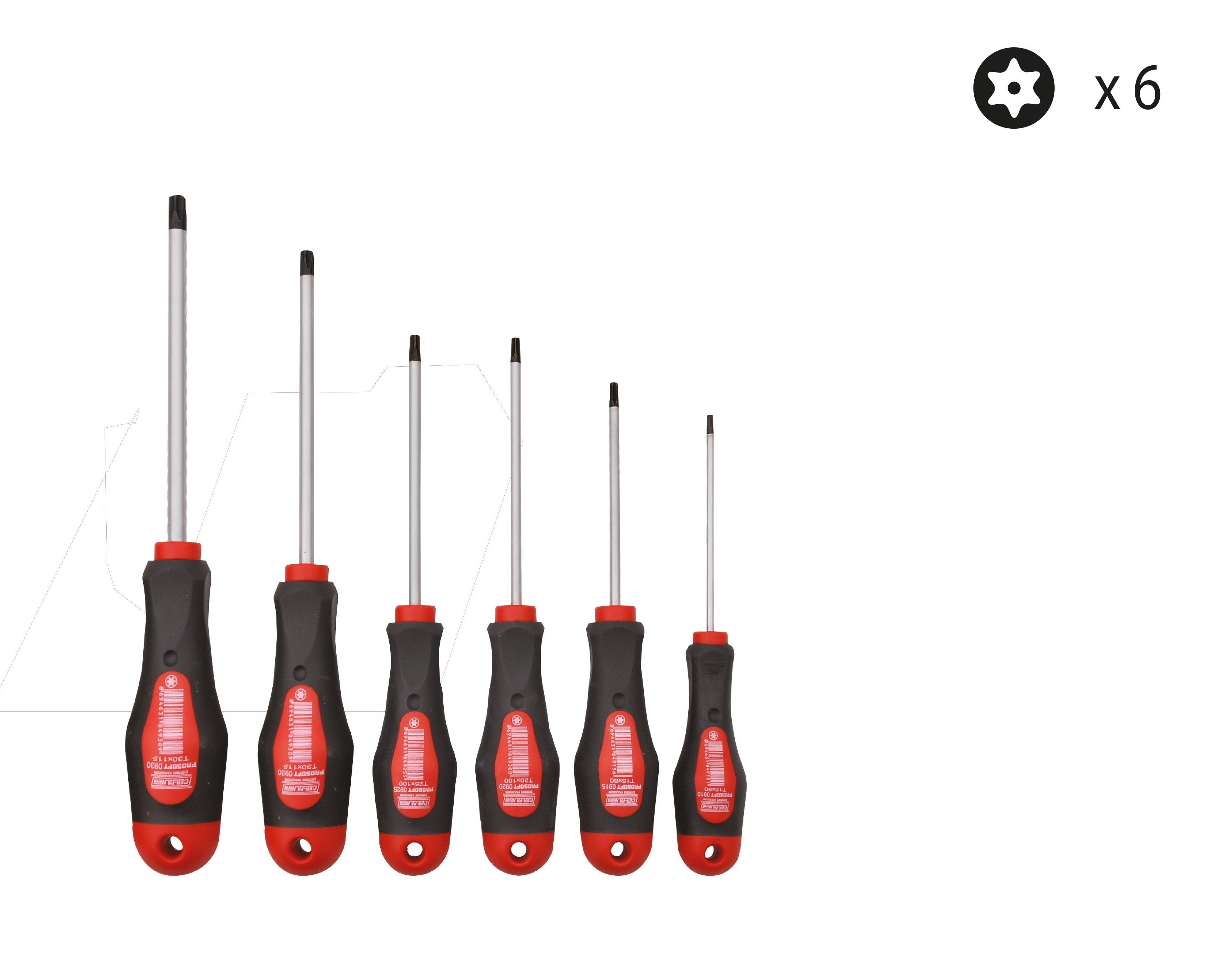 Cerpa Norm 6 Parça Prosoft Delikli Torx Tornavida Takımı 1008 22 8446