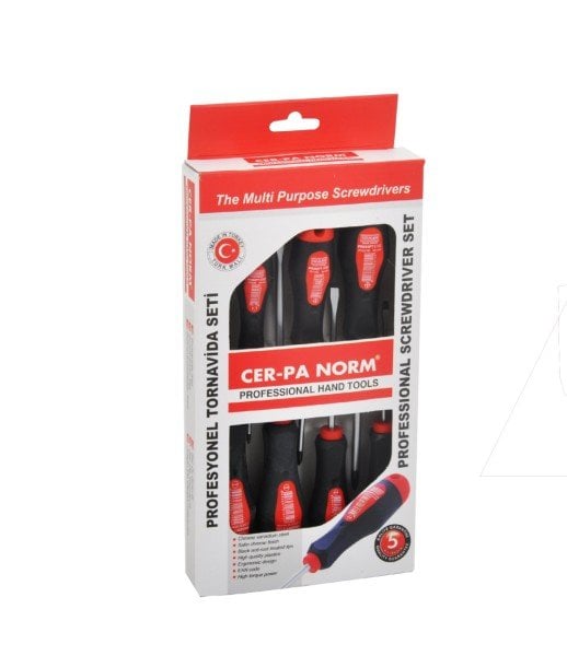 Cerpa Norm 7 Parça Prosoft Düz Yıldız Tornavida Takımı 1008 22 8107