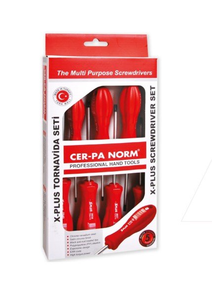 Cerpa Norm 6 Parça X-Plus Düz Yıldız Tornavida Seti 1006 22 6006