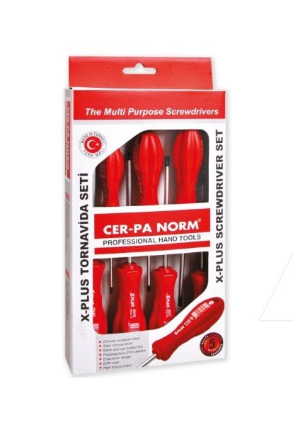 Cerpa Norm 7 Parça X-Plus Düz Yıldız Tornavida Seti 1006 22 6007