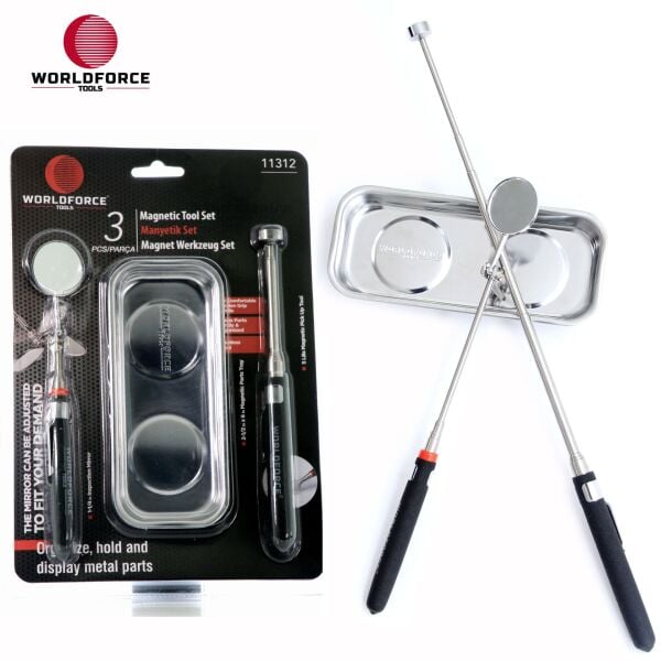 Manyetik Set 3\'lü (Tepsi + Çubuk + Ayna)