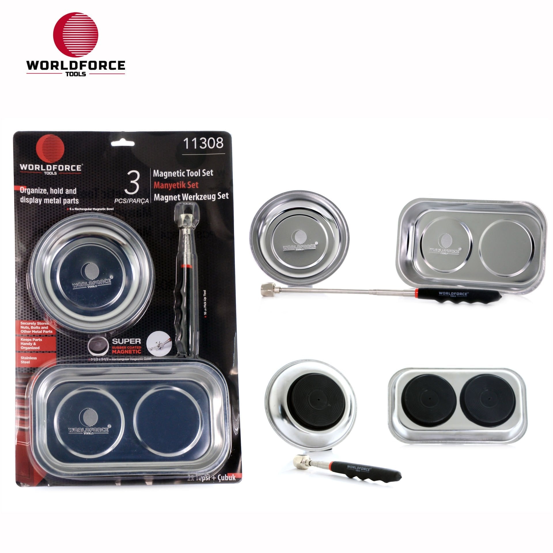 Manyetik Set 3\'lü (2x Tepsi + Çubuk)