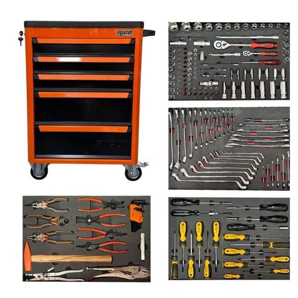 RICO 5 ÇEKMECELİ DOLU TAKIM ARABASI 185 PARÇA 025-TA0016