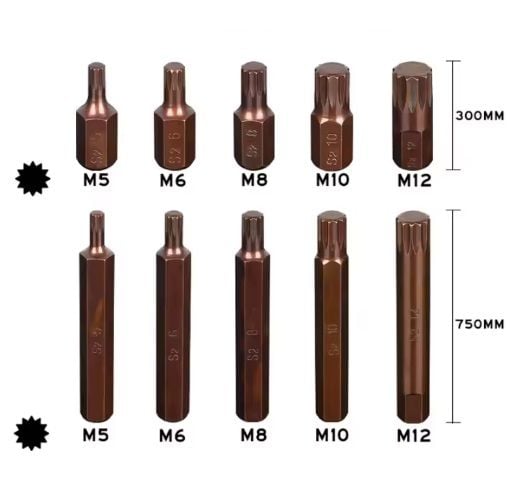40 Parça Bits Uç Seti Torx Allen ve Spline (s2 Çelik Malzeme)