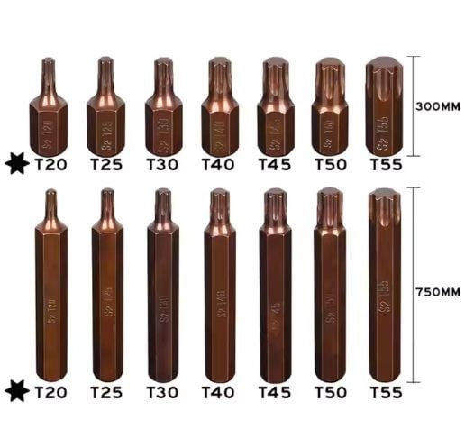 40 Parça Bits Uç Seti Torx Allen ve Spline (s2 Çelik Malzeme)