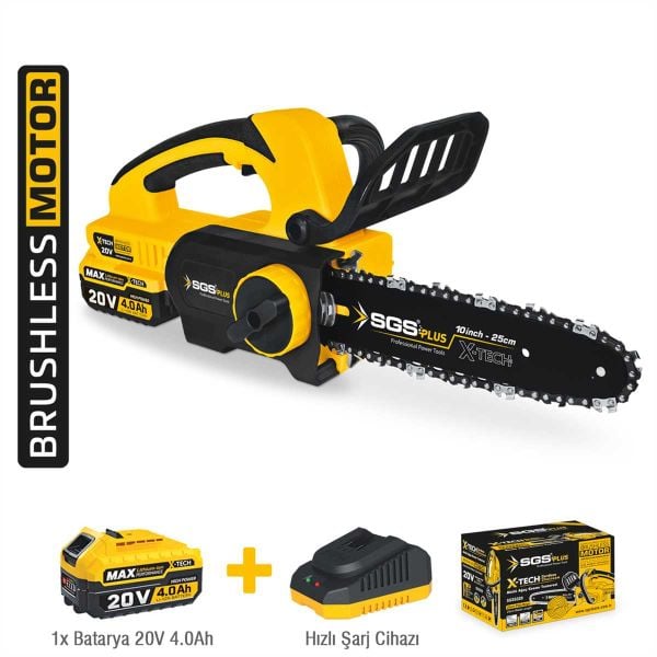 SGS 5320B AKÜLÜ AĞAÇ KESME TESTERESİ 20V 25 CM (KÖMÜRSÜZ MOTOR) (akü dahil)