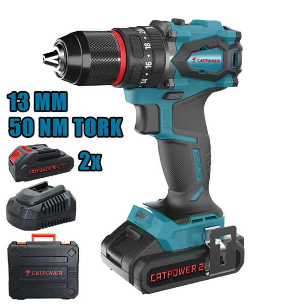 CATPOWER KÖMÜRSÜZ AKÜLÜ DARBELİ VİDALAMA Li-iON 20V 2.0Ah CAT4112
