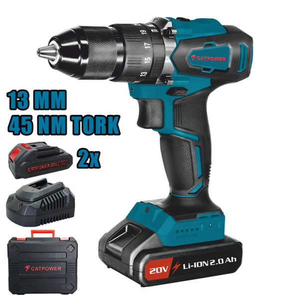 CATPOWER KÖMÜRSÜZ AKÜLÜ DARBELİ VİDALAMA Lİ-İON 2.0Ah /4.0Ah CAT4111