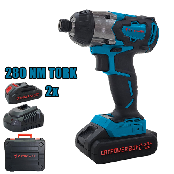 CATPOWER KÖMÜRSÜZ AKÜLÜ TORKLU VİDALAMA Lİ-İON 2.0Ah /4.0Ah CAT4122