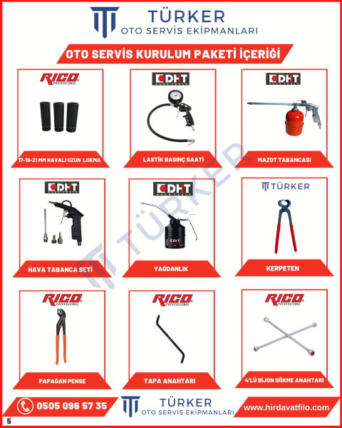 Oto Servis Motor Mekanik Kurulum Paketi Full Paket
