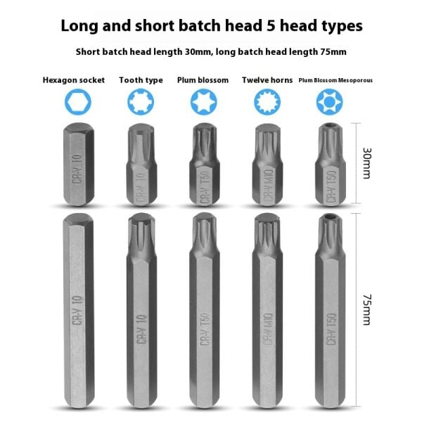 75 Parça Torx - Allen - M Tipi - Ribe Bits Uç Seti