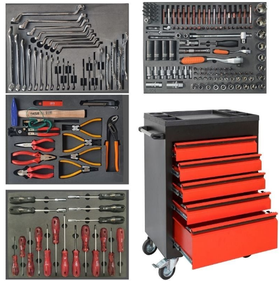 5 Çekmeceli 205 Parça Dolu Takım Arabası