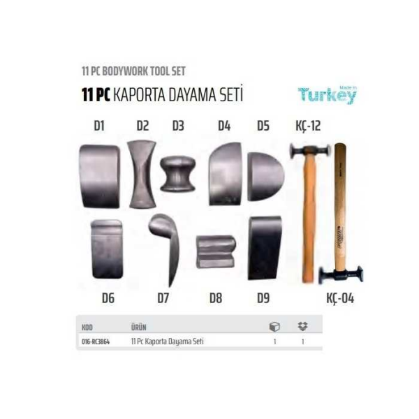 RİCO  Kaporta Dayama Takımı 11 Parça