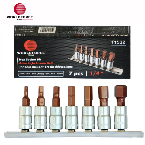Allen Uçlu Lokma Seti 7 Parça 1/4\'\' (3,4,5,6,7,8,10mm)