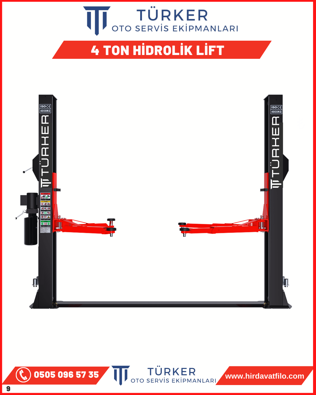 4 Ton Hidrolik Sütunlu Lift