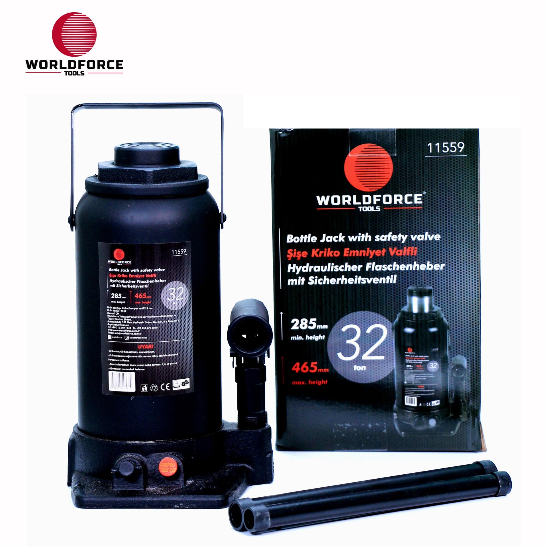 Hidrolik Şişe Kriko 32 Ton 285-465mm