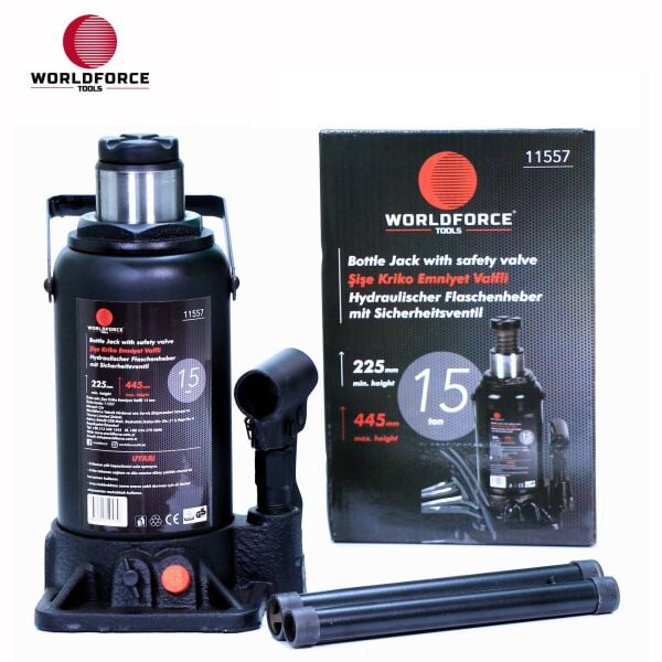 Hidrolik Şişe Kriko 15 Ton 225-445mm