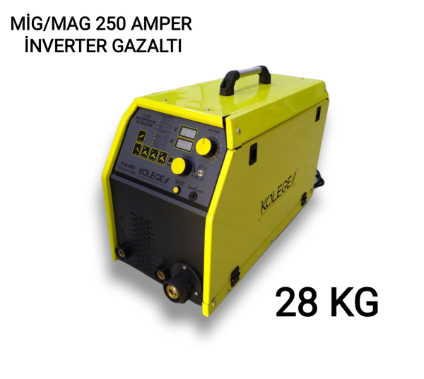 Kolege 250 Amper Mig/Mag İnverter Monofaze Gazaltı Kaynak Makinesi- Çanta Tipi